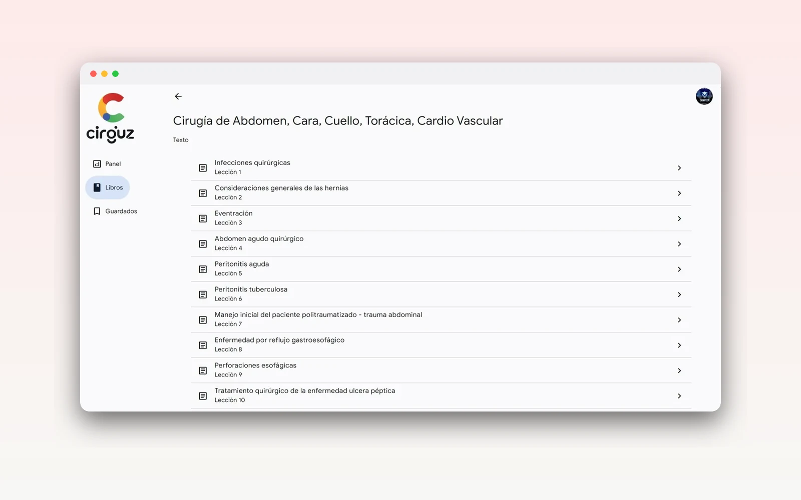 CirGuZ — Plataforma de e-learning médico — imagen 4