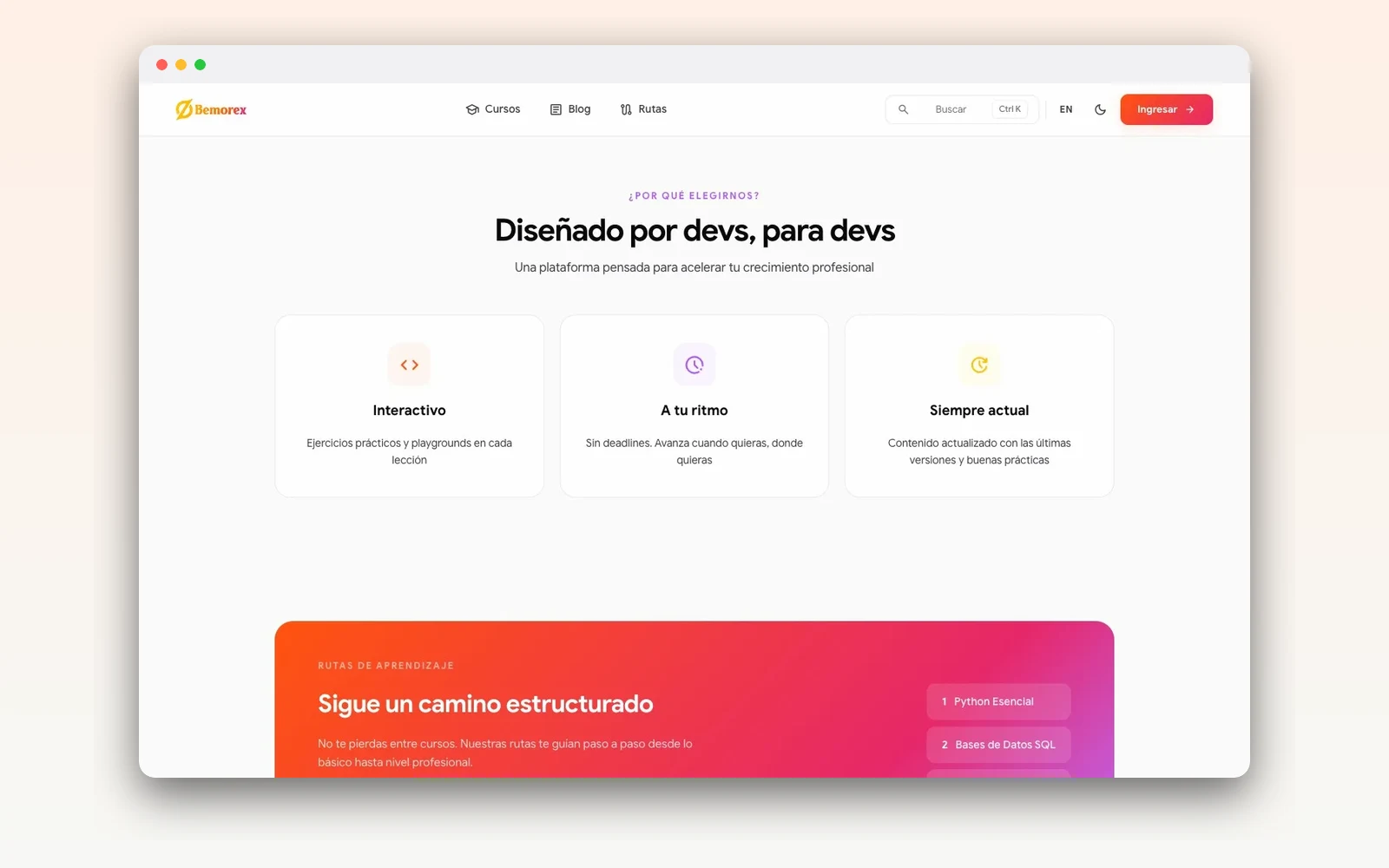 Bemorex Learn — Plataforma de aprendizaje — imagen 3
