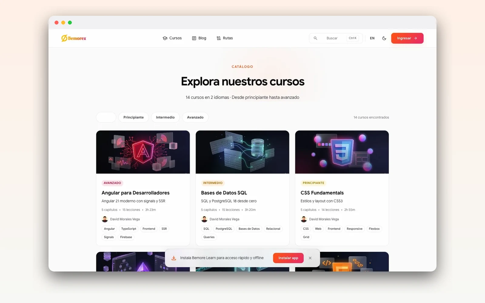 Bemorex Learn — Plataforma de aprendizaje — imagen 4