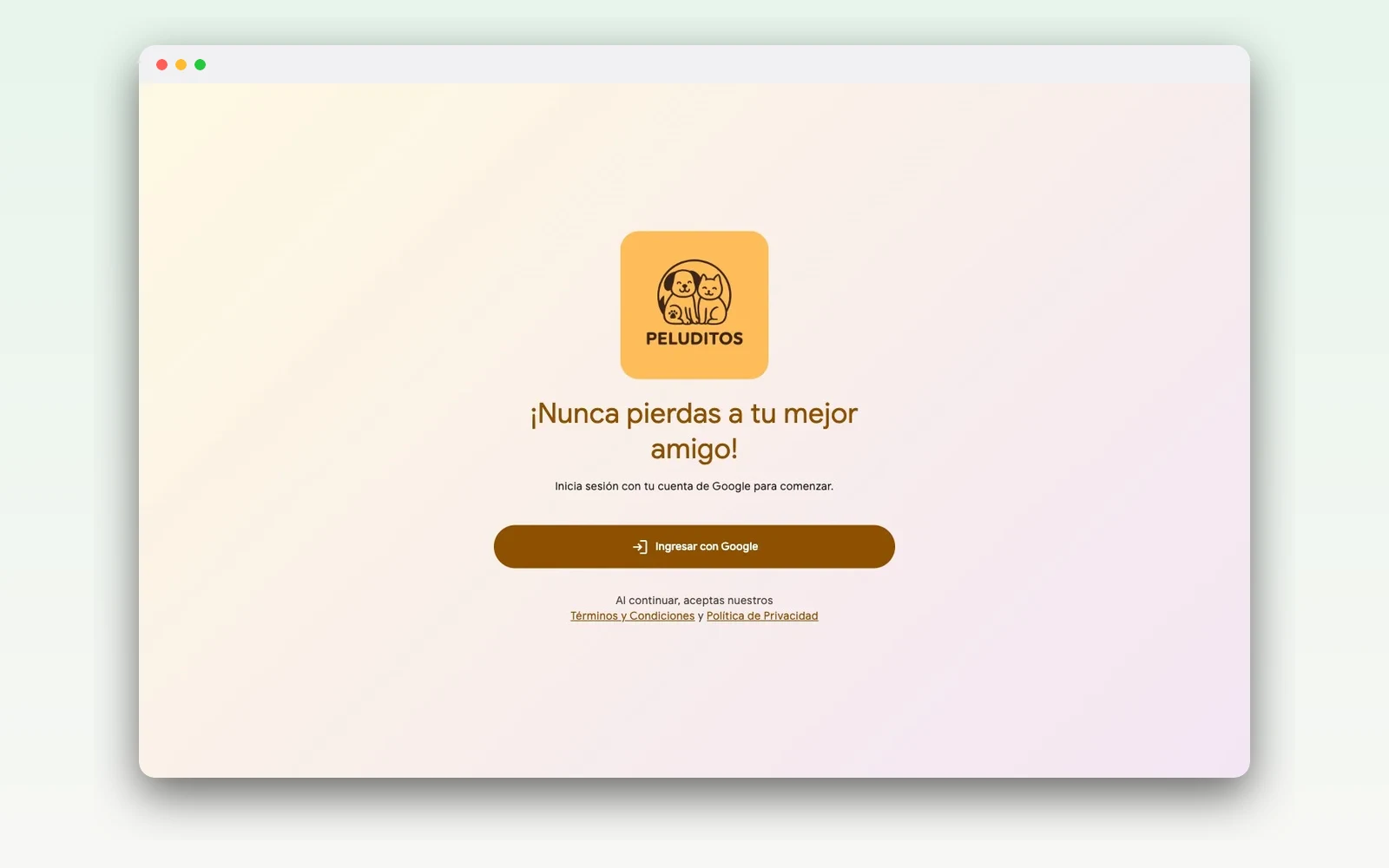 Peluditos — Registro y adopción de mascotas — PWA para registrar y buscar mascotas perdidas y en adopción