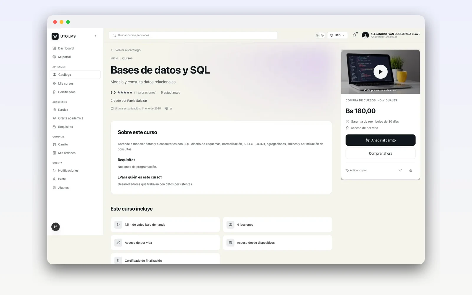 UTO Learn — LMS de postgrado — imagen 5