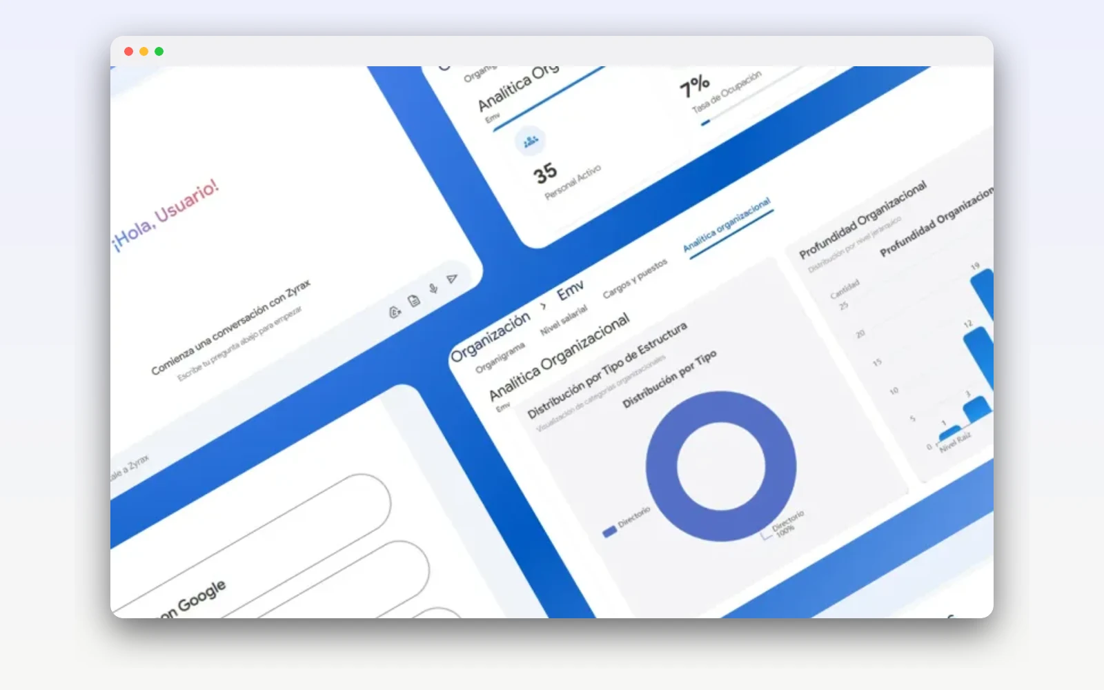 Zyrax ERP — Sistema de gestión empresarial — ERP modular con design system propio (Zephyrus): dashboard, RRHH, administración y analíticas